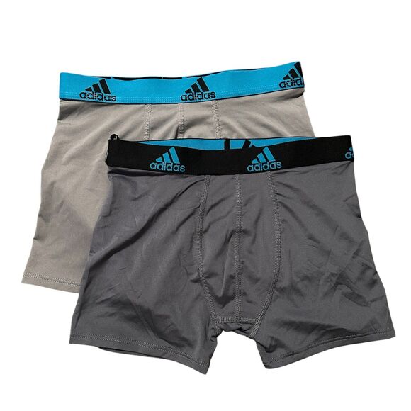Adidas Boys XL 18-20 Boxer Briefs 2-Pack Grey Aeroready Stretch Underwear NWOT - Picture 1 of 8